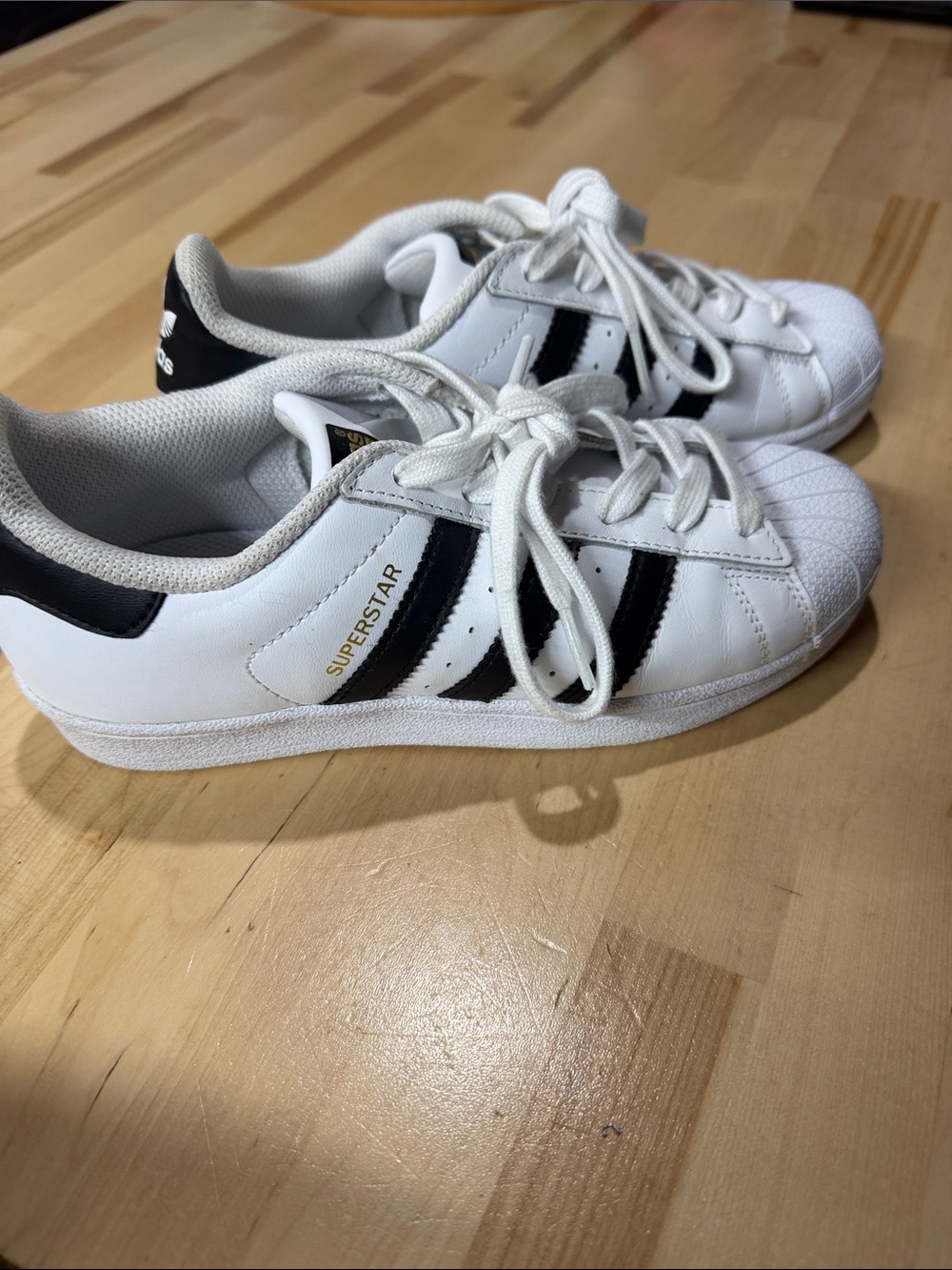 adidas White and Black Kids' Classic Shell-Toe Sneakers - Picture 2 of 4